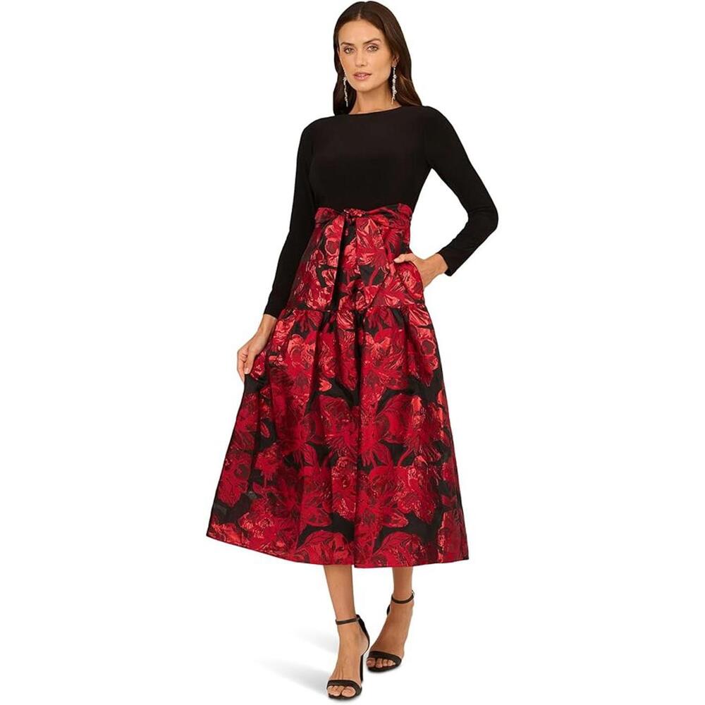 NWOT Adrianna Papell - Combo Floral Jacquard Dress